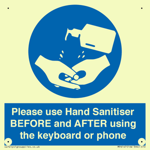 Please use Hand Sanitiser BEFORE and AFTER using the keyboard or phone
